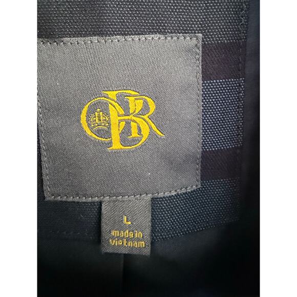 Outback Red Navy Black Striped Blazer Gold Buttons Preppy Career size large - Picture 6 of 7